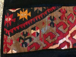 Vintage Hand Woven Wool Blanket Rug Tapestry 90x39 Unknown Origin