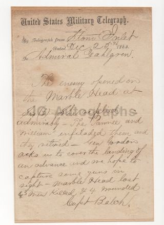 George Beall Balch Autographed Letter Civil War & Mexican American War Admiral