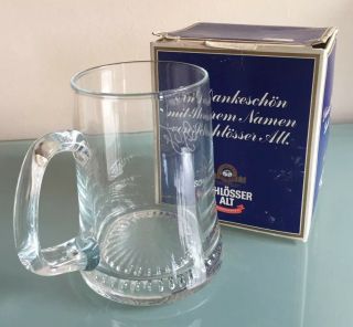 Vintage Schlosser Alt 0.  6l Glass Stein For Guests Rd Monogram Box