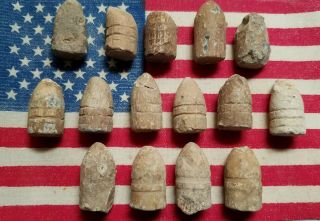 15 Fired Confederate Richmond Labs Sharps & Us Spencer Carbine Bullets