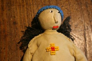 Old Beaded Hide Native American Doll Sac & Fox Tribe Primitive American Indian