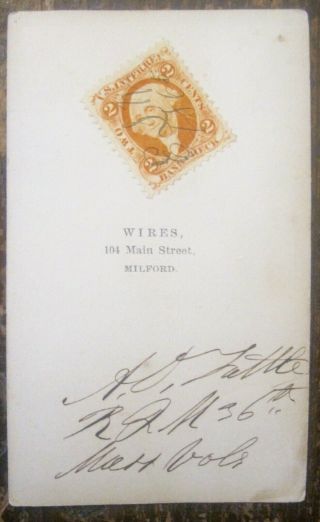CDV - Signed By 1st Lt.  & Qtr.  - Augustus S.  Tuttle,  36th Mass Inf. 3