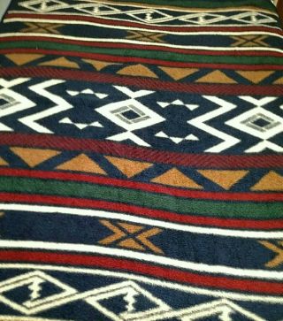 Vintage Biederlack Of America Southwest Aztec Native Reversible Blanket 55 " /76 "