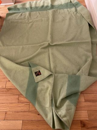 Eaton Trapper Point Wool Blanket 70”x88” 4pt Made England Green