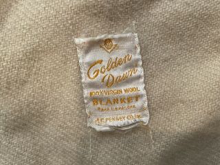 Vintage Golden Dawn Wool Striped Blanket 83x72 2