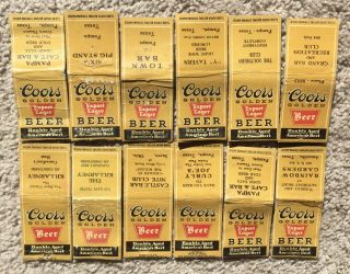 12 Dif Coors Golden Export Lager Beer Matchbook Matchbooks Match Cover Covers