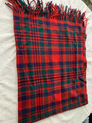 Vintage Pendleton Red Plaid Wool Throw Blanket65x48