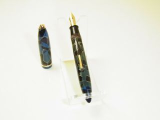 Vintage Sheaffer 3 - 25 Blue Camouflage Fountain Pen Ef Nib Serviced