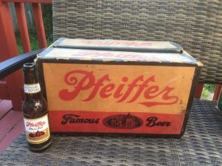 Vintage Pfeiffer Famous Beer Bottle Cardboard Case Crate Box Advertising Display