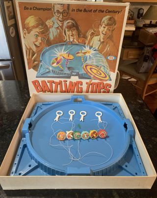 Vintage 1969 Ideal Toys Battling Tops Game