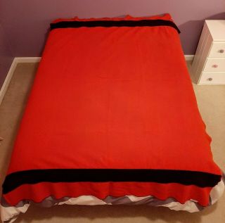 Ll Bean Red & Black 100 Pure Wool Trapper Blanket 86 × 64