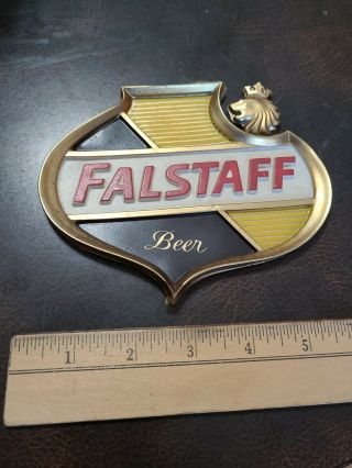 Vintage 1970s Plastic Falstaff Beer Logo Sign