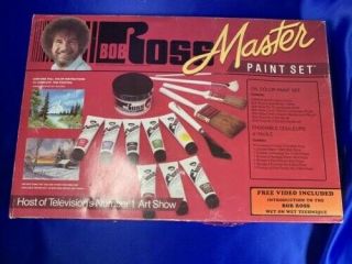 Vintage 1993 Bob Ross Master Paint Set w/ VHS - Brushes - Paints 2