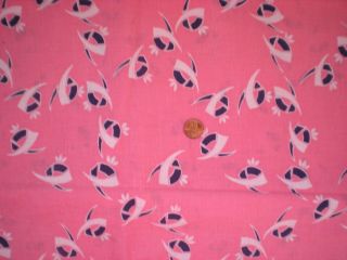 Geometric On Pink Intact Vtg Feedsack Quilt Sewing Doll Clothes Craft Fabric