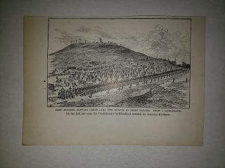 Camp Burgess Bowling Green 70th Indiana Regiment 1888 Civil War Cc Sketch Print