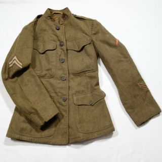 Vintage World War Ii Us Army Wool Field Jacket Coat Metal Buttons