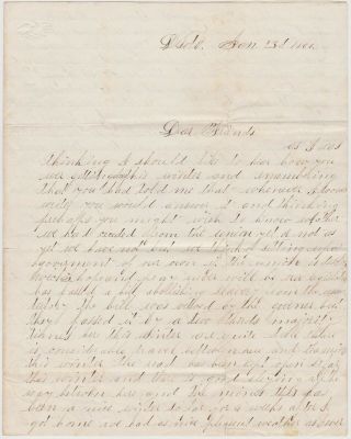 Jan.  1861 De Soto Kansas Territory Letter - Slavery Abolished - Secession Crisis
