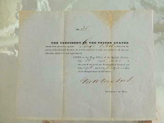 1848 George Tell Cadet Commission Signed Us Secretary Of War Civil War Soldier