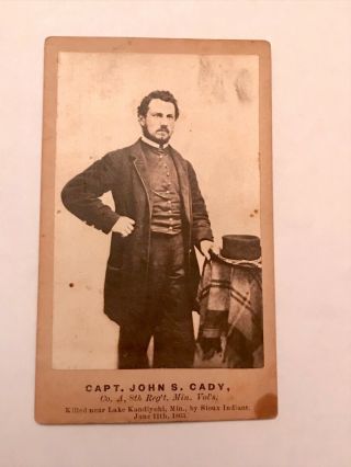 Civil War Cdv Of John S.  Cady,  Mn 8th Infantry