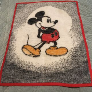 Biederlack Vintage 1984 Mickey Mouse Throw Toddler Baby Blanket 38x28