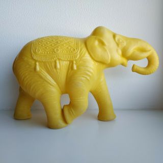 Yellow Circus Elephant.  Vintage Soviet Russian Plastic Toy Ussr Stamp Price