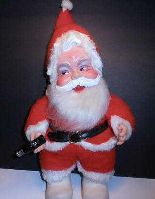 Vintage Rushton Coke Stuffed Santa (18 ").  1960 