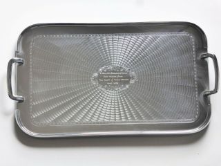 Art Deco Stainless Drink Serving Tray,  Vintage Bar Tray,  Breakfast Tray