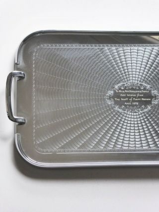 Art Deco Stainless Drink Serving Tray,  Vintage Bar Tray,  Breakfast Tray 3
