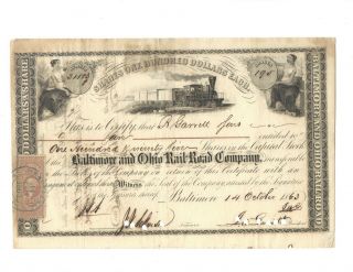 Civil War Era B&o Railroad Stock Certificate Signed By Lincoln 