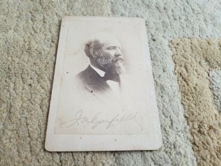 Post Civil War President James A Garfield Cabinet Card Photo Cdv With Signature