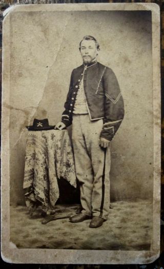 Cdv - 9th Cavalry Private In State Shell Jacket With Slouch Hat.