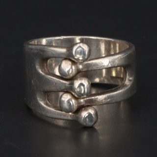 VTG Sterling Silver - NORWAY Anna Greta Eker Modernist Orb Ring Size 9 - 9g 2