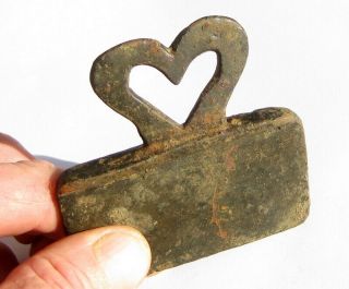 Civil War Confederate ?? Primitive Antique Iron Tool W/ Heart Shaped Handle