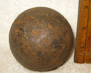 Civil War ? Antique Iron Cannonball Weighs Appox 3 - 4 Lbs Military War Artifact 4