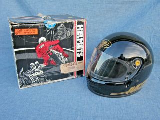 Vintage 1988 Bell M2 Full Face Motorcycle Racing Helmet W Box & 7 1/4