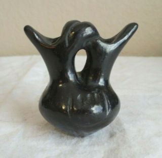 Santa Clara Pueblo Pottery Black Mini Wedding Vase Native American