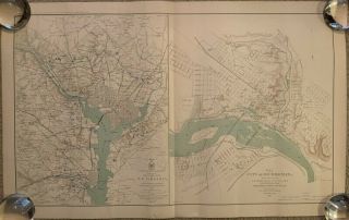 Large 1891 Civil War Map Richmond Virginia & Military Map Of N.  E.  Virginia