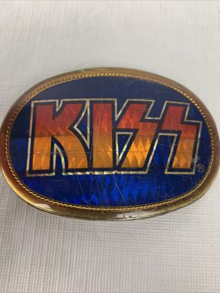 Kiss Logo Belt Buckle 1978 Pacifica Prism Destroyer Orig Vtg