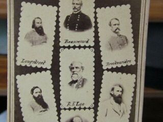 Confederate Civil War General Robert E.  Lee & His Generals Cdv Photograph