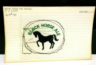 Vintage uniform patch BLACK HORSE ALE beer horse Logo 3 