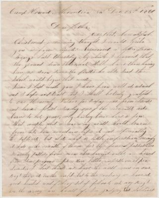 1861 Civil War Soldier Letter Camp Howard Alexandria Va 3rd Me Great Content