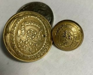 2 Connecticut Civil War Buttons Albert Ct13.  State Seal