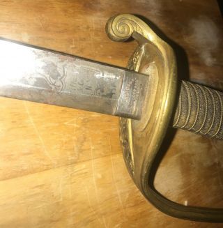 1850 US Civil War Sword Foot Officer ' s Sword Dated 1861 Tiffany & Co 5
