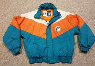 Vintage 90s Miami Dolphins Logo 7 Windbreaker Nfl Jacket Mens L Jersey