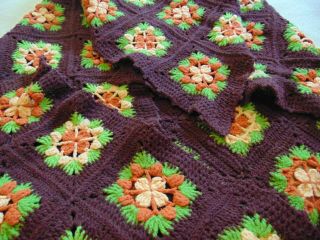 Afghan Handmade Craft Crochet Throw Blanket Afghan Multi Colors 46 " X 60 "
