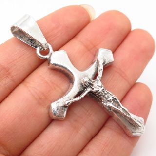 925 Sterling Silver Vintage Mexico Religious Crucifix Cross Pendant