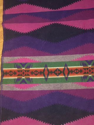 Vintage Beaver State Pendleton Navajo Aztec Native American Wool Blanket Flaws