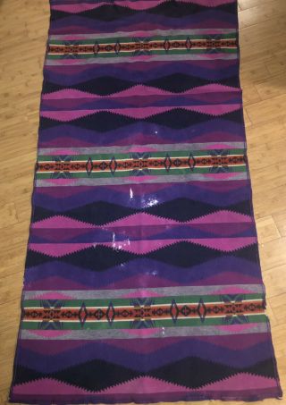Vintage Beaver State Pendleton Navajo Aztec Native American Wool Blanket Flaws 2