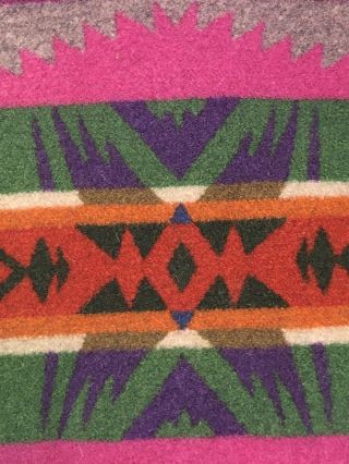 Vintage Beaver State Pendleton Navajo Aztec Native American Wool Blanket Flaws 3
