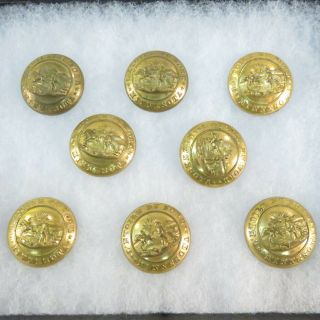 8 Antique Brass Buttons " L 